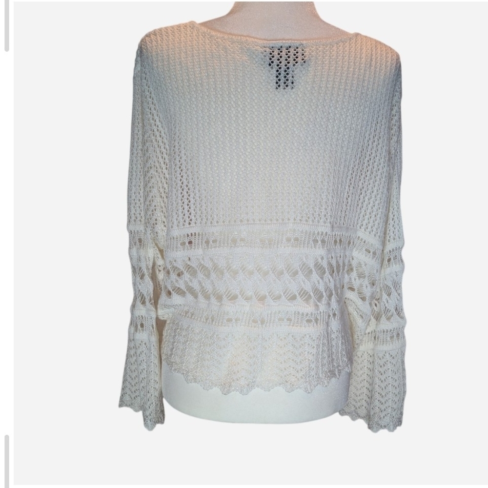 Pre-owned Lane Bryant White Crochet Sweater Size 22/24W - Picture 2 of 7